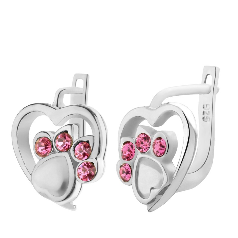 SREBRNE KOLCZYKI DZIECIĘCE ŁAPKI ANGIELSKIE + GRAWER