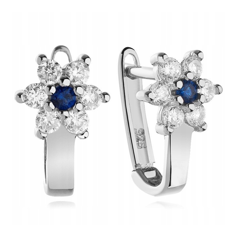 SREBRNE KOLCZYKI DZIECIĘCE KWIATKI ANGIELSKIE + GRAWER