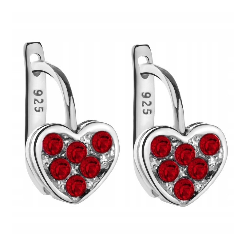 SREBRNE KOLCZYKI DZIECIĘCE SERDUSZKA ANGIELSKIE + GRAWER