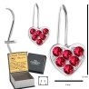 SREBRNE KOLCZYKI DZIECIĘCE SERCA WISZĄCE CZERWONE + GRAWER