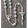 Różaniec srebrny na chrzest komunię prezent duże paciorki 925 + gratis