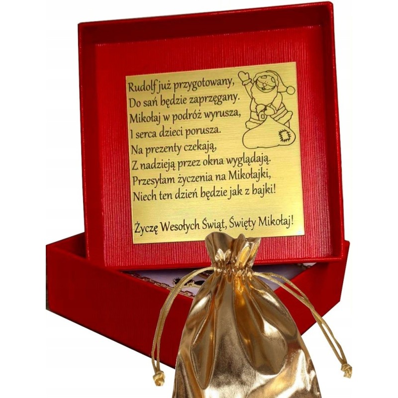 PUDEŁECZKO PREZENTOWE ŚWIĄTECZNE MIKOŁAJ Z TWOJĄ DEDYKACJĄ GRAWER