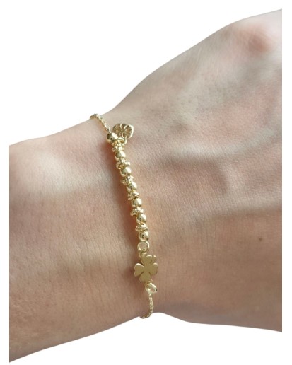 ZŁOTA BRANSOLETKA DAMSKA NA RĘKĘ CELEBRYTKA SERCE KONICZYNKA 925