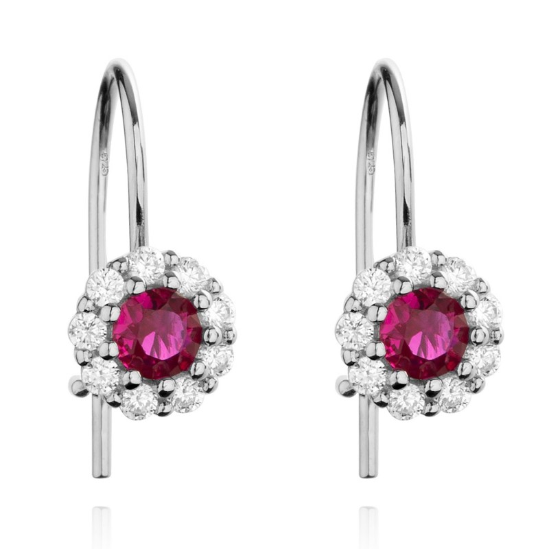 SREBRNE KOLCZYKI DZIECIĘCE WISZĄCE KWIATKI KWIATUSZKI 925