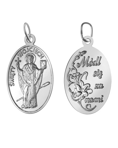 SREBRNY MEDALIK ŚW ŚWIĘTY WOJCIECH SREBRO 925