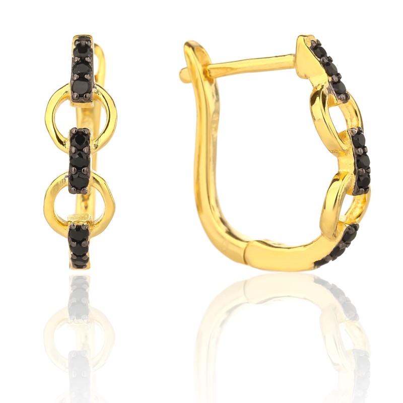 SREBRNE DAMSKIE KOLCZYKI ZŁOTE ANGIELSKIE CYRKONIE SREBRO 925