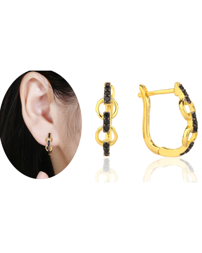 SREBRNE DAMSKIE KOLCZYKI ZŁOTE ANGIELSKIE CYRKONIE SREBRO 925