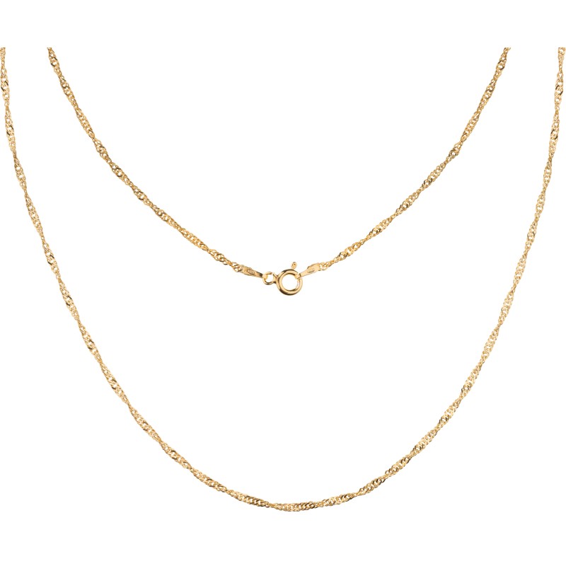 POZŁACANY SINGAPUR DLA KOBIETY DAMSKI 45 - 55 CM SREBRO 925 1,8 MM