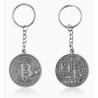 Srebrny oksydowany brelok do kluczy Bitcoin SREBRO 925