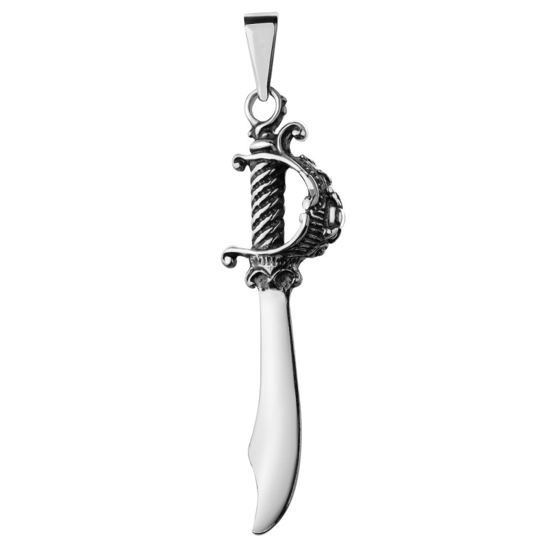 ZAWIESZKA SREBRNA OKSYDOWANA DLA MĘŻCZYZNY MĘSKA SZABLA SREBRO 925