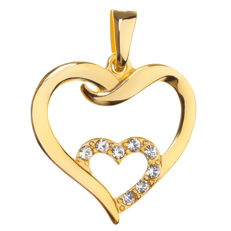 KOMPLET ŁAŃCUSZEK + ZAWIESZKA SREBRNY POZŁACANY 24K SERCE WISIOREK SREBRNA LOVE 925