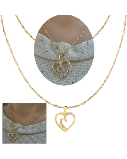 KOIESZKA SREBRNY POZŁACANY 24K SERCE WISIOREK SREBRNA LOVE 925