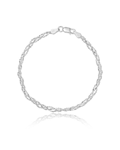 SREBRNA BRANSOLETKA DAMSKA NA RĘKĘ TAŚMA SREBRO 925
