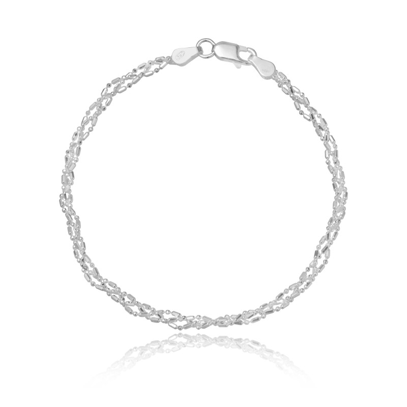 SREBRNA BRANSOLETKA DAMSKA NA RĘKĘ TAŚMA SREBRO 925