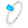 SREBRNY DAMSKI PIERŚCIONEK Z NIEBIESKIM OPALEM PRÓBA 925