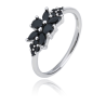 SREBRNY DAMSKI PIERŚCIONEK Z CZARNĄ CYRKONIĄ PRÓBA 925