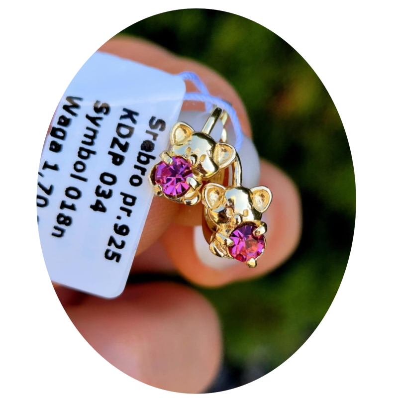 POZŁACANE MISIE NA ANGIELSKIM ZAPIĘCIU SREBRO 925