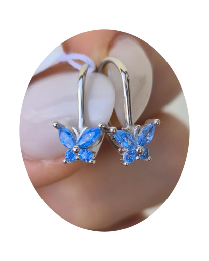 KOLCZYKI DLA DZIEWCZYNKI MOTYLKI MOTYLE WISZĄCE 925