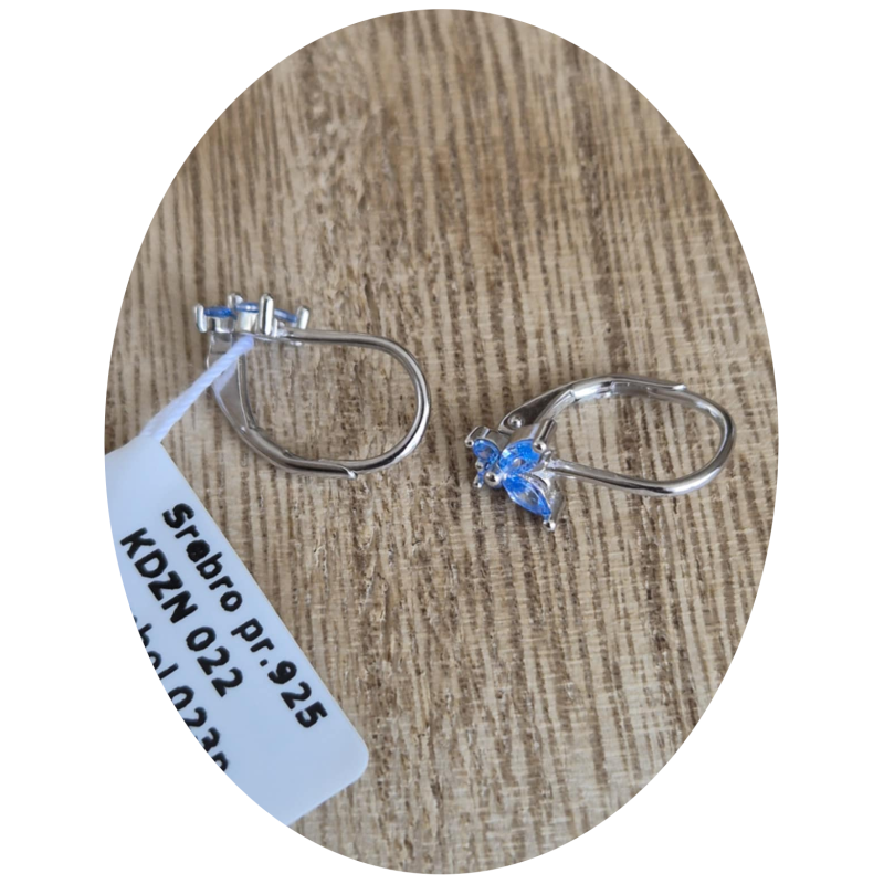 KOLCZYKI DLA DZIEWCZYNKI MOTYLKI MOTYLE WISZĄCE 925