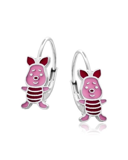 SREBRNE KOLCZYKI DZIECIĘCE PROSIACZKI RÓŻOWE 925