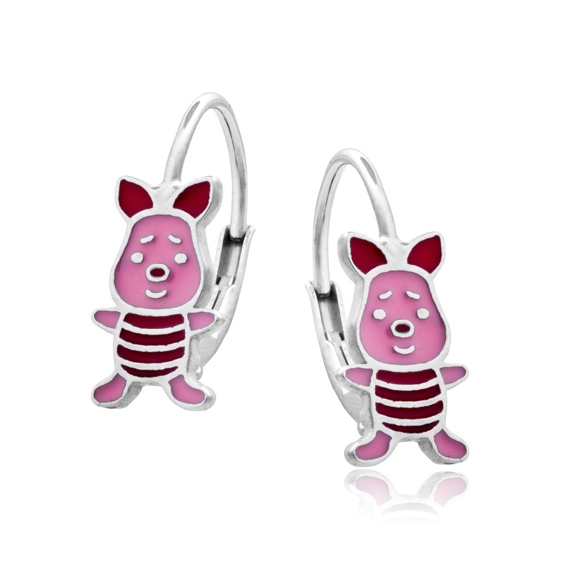 SREBRNE KOLCZYKI DZIECIĘCE PROSIACZKI RÓŻOWE 925