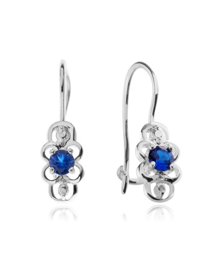 SREBRNE KOLCZYKI DLA DZIEWCZYNKI WISZĄCE KWIATUSZKI 925