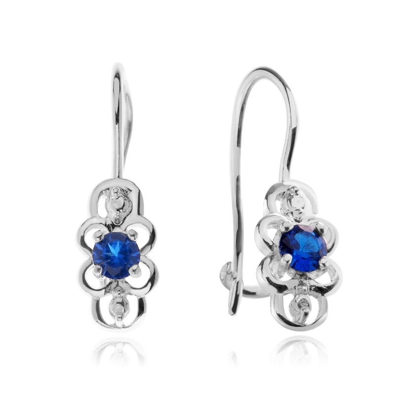 SREBRNE KOLCZYKI DLA DZIEWCZYNKI WISZĄCE KWIATUSZKI 925