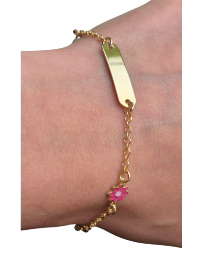 SREBRNA BRANSOLETKA DZIECIĘCA KWIATEK KWIATUSZEK GRAWER SREBRO