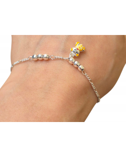 SREBRNA BRANSOLETKA DZIECIĘCA NA PREZENT MIŚ SREBRO