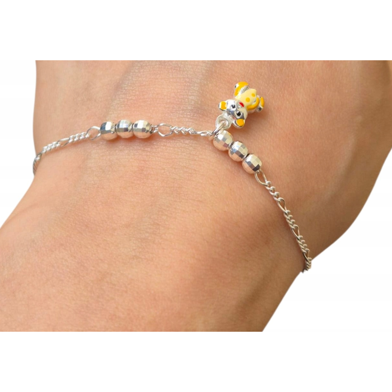 SREBRNA BRANSOLETKA DZIECIĘCA NA PREZENT MIŚ SREBRO