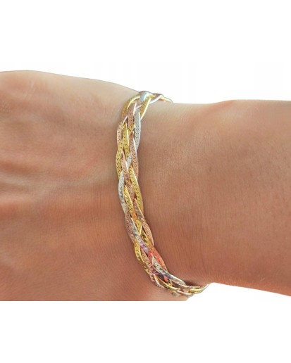 SREBRNA BRANSOLETKA DLA KOBIETY WARKOCZ 18 CM SREBRO