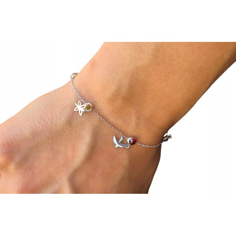 SREBRNA BRANSOLETKA DAMSKA PTASZKI REGULACJA SREBRO 925