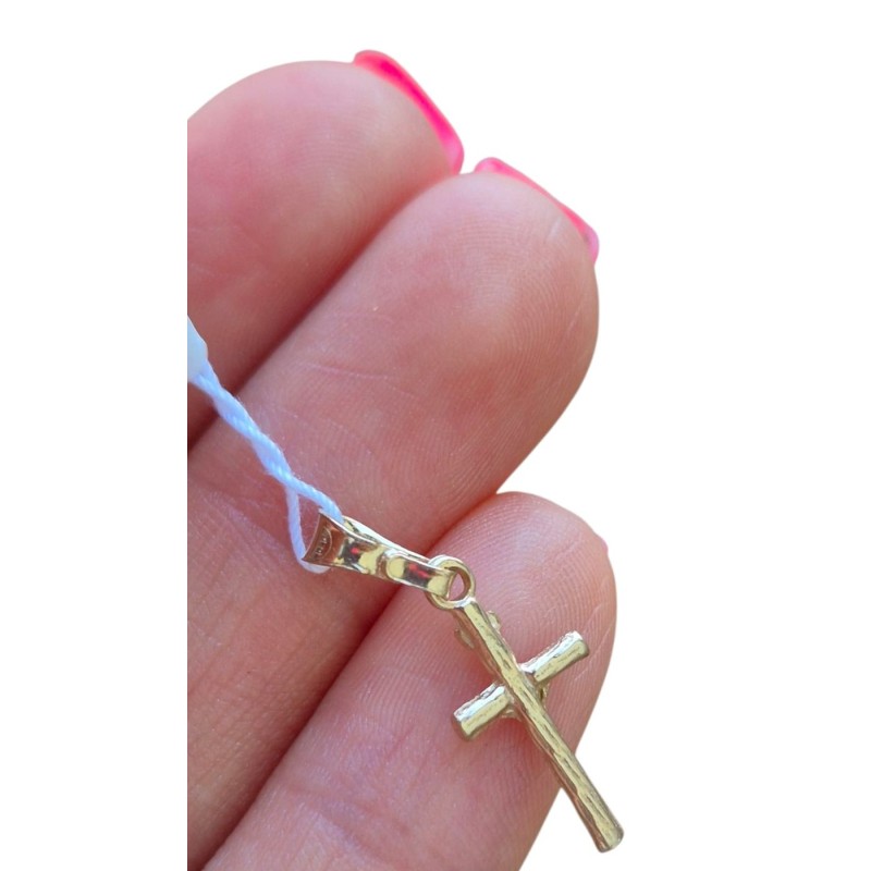 KRZYŻYK SREBRNY POZŁACANY KRZYŻ WISIOREK ZŁOTO DO ŁAŃCUSZKA SREBRO AG 925