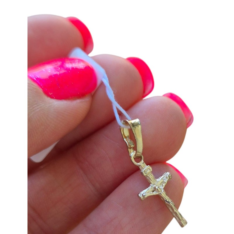 KRZYŻYK SREBRNY POZŁACANY KRZYŻ WISIOREK ZŁOTO DO ŁAŃCUSZKA SREBRO AG 925