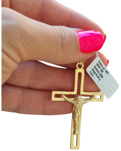 POZŁACANY KRZYŻYK DAMSKI MĘSKI Z KRUCYFIKSEM DO ŁAŃCUSZKA SREBRO