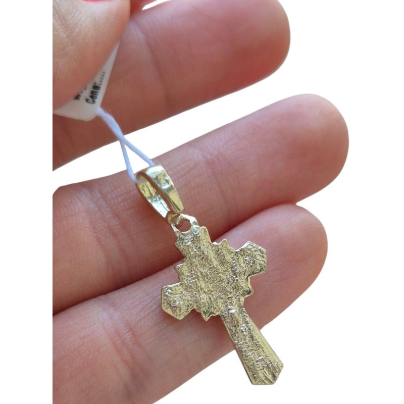 POZŁACANY KRZYŻYK DAMSKI MĘSKI Z KRUCYFIKSEM DO ŁAŃCUSZKA SREBRO