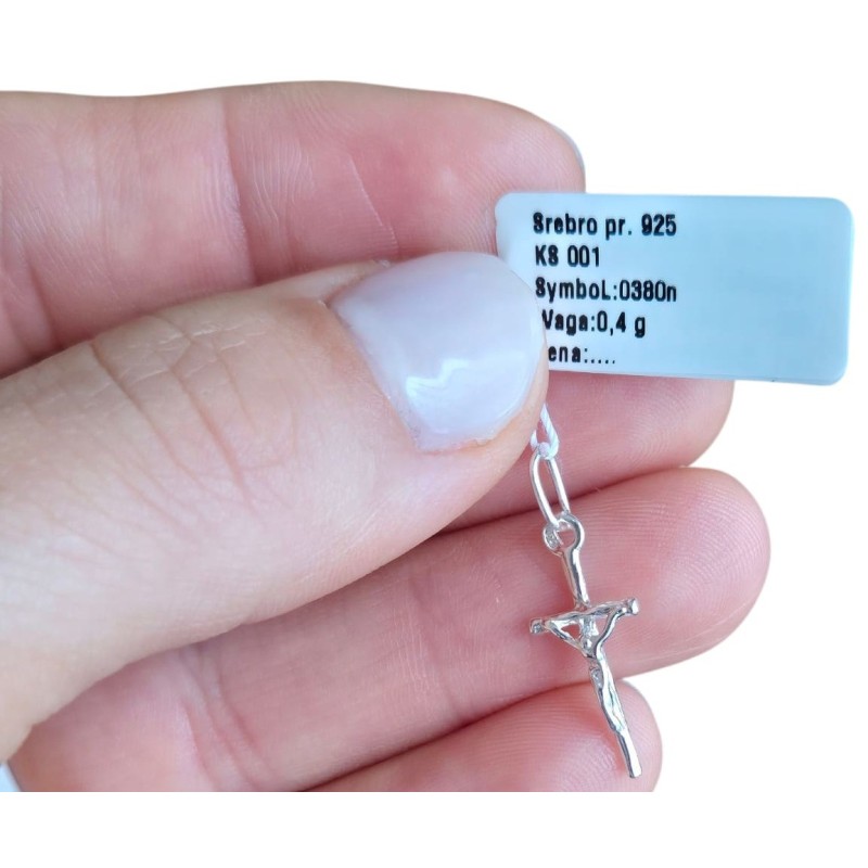 SREBRNY KRZYŻYK MĘSKI Z PANEM JEZUSEM 0,4 G SREBRO 925