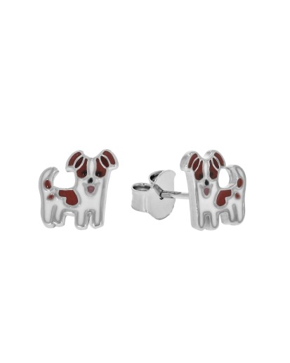 SREBRNE KOLCZYKI DLA DZIECI PIESKI TERRIERY  925