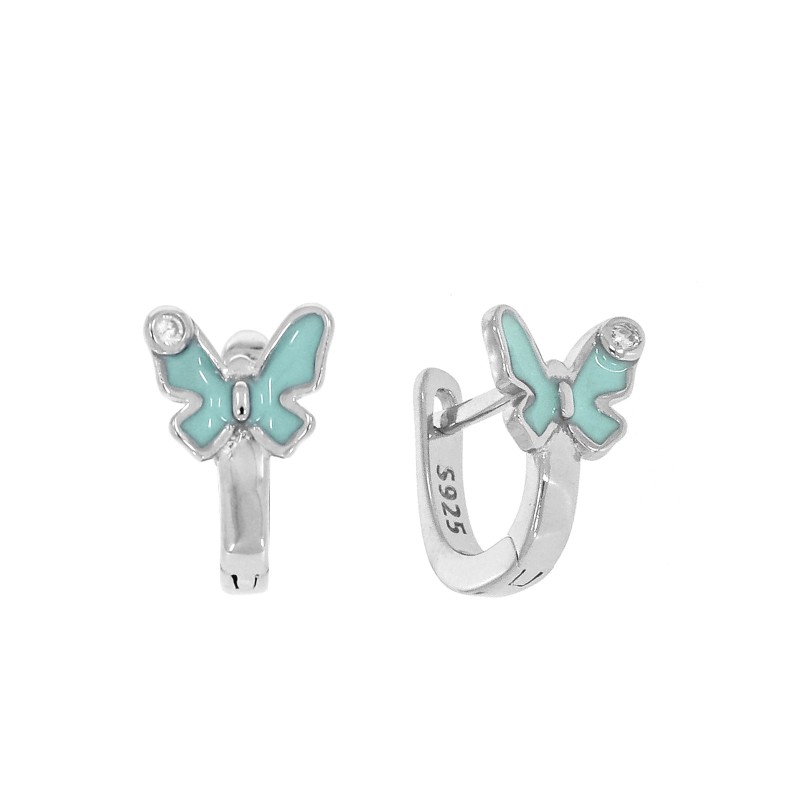 SREBRNE KOLCZYKI DLA DZIEWCZYNKI MOTYLKI ANGIELSKIE 925