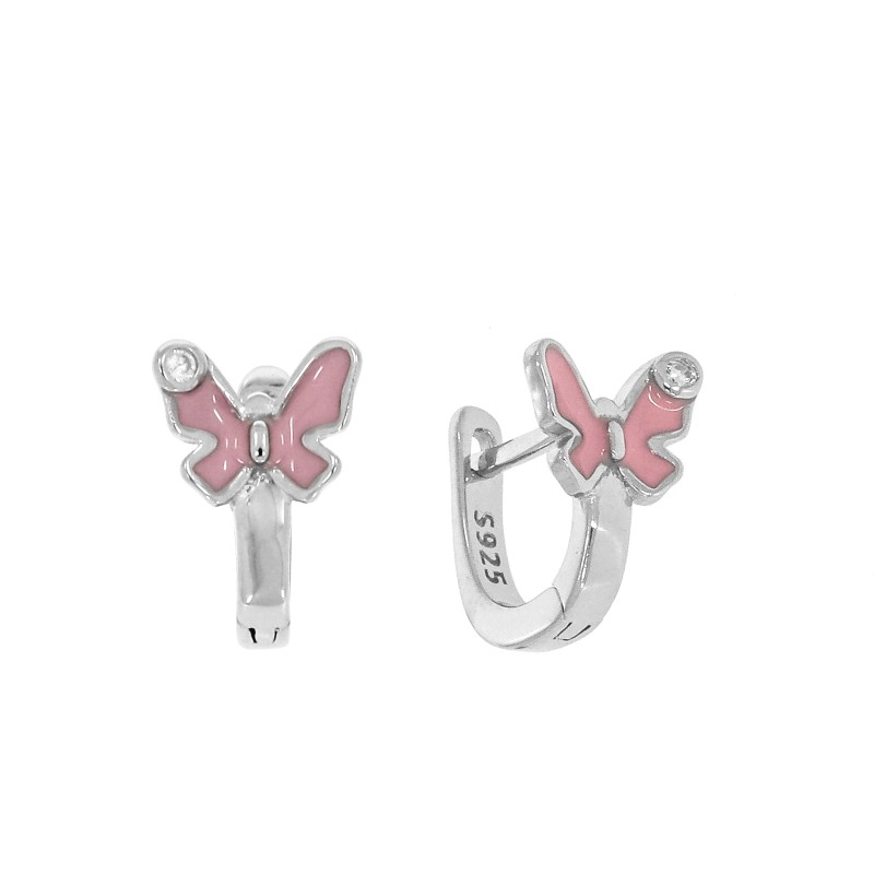 SREBRNE KOLCZYKI DLA DZIEWCZYNKI MOTYLKI ANGIELSKIE 925