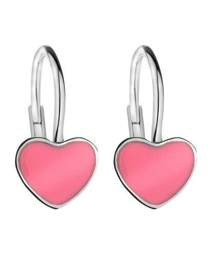 SREBRNE KOLCZYKI DLA DZIEWCZYNI WISZĄCE SERDUSZKA SREBRO 925