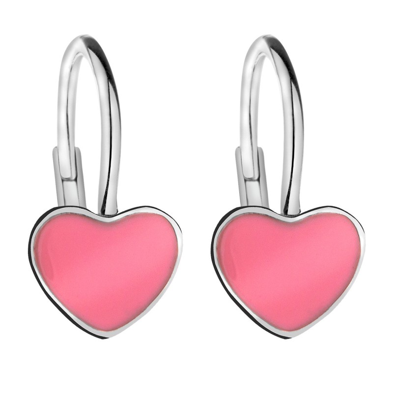 SREBRNE KOLCZYKI DLA DZIEWCZYNI WISZĄCE SERDUSZKA SREBRO 925