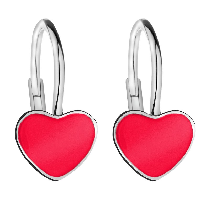 SREBRNE KOLCZYKI DLA DZIEWCZYNI WISZĄCE SERDUSZKA SREBRO 925