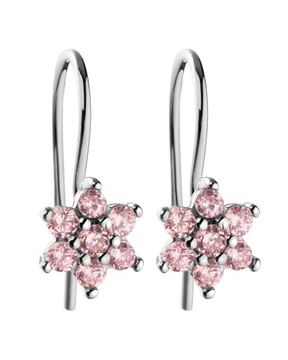 SREBRNE KOLCZYKI WISZĄCE KWIATKI KWIATUSZKI