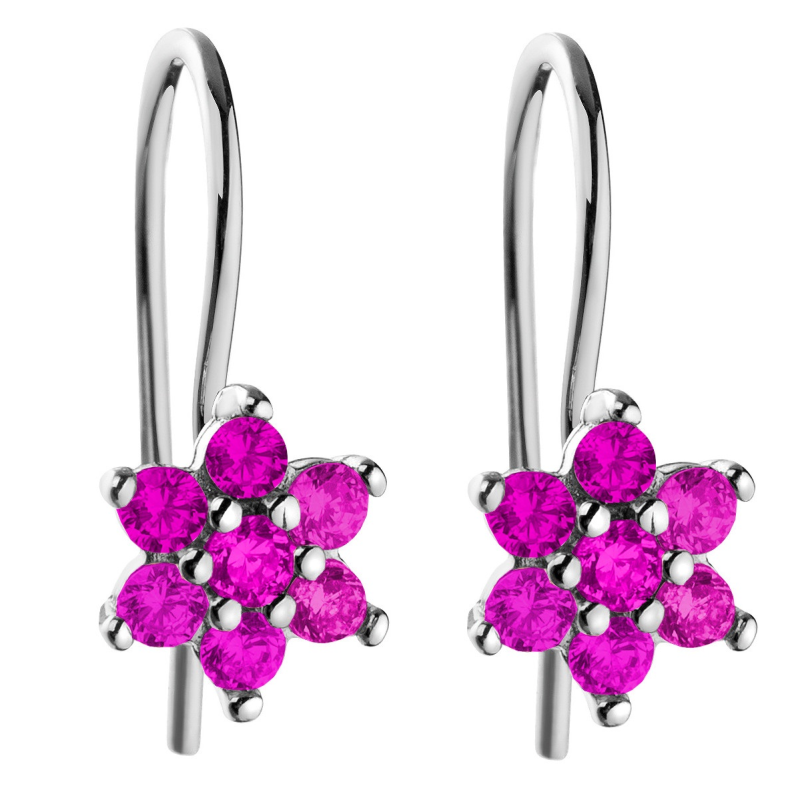 SREBRNE KOLCZYKI WISZĄCE KWIATKI KWIATUSZKI