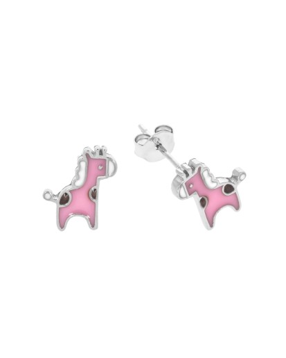 Srebrne kolczyki dla dziewczynki żyrafy sztyft 925