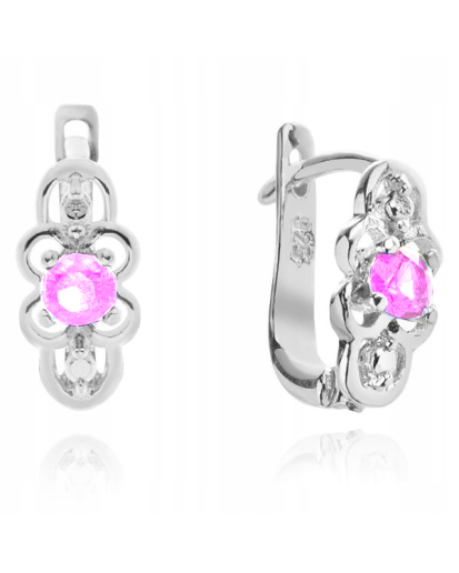 SREBRNE KOLCZYKI DLA DZIEWCZYNKI KWIATKI ANGIELSKIE 925