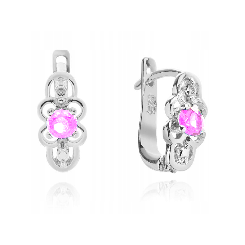 SREBRNE KOLCZYKI DLA DZIEWCZYNKI KWIATKI ANGIELSKIE 925