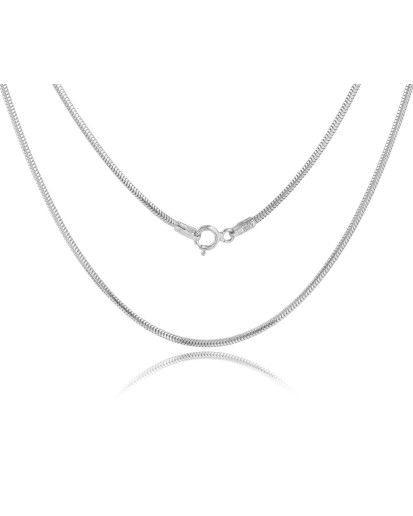 Srebrny damski łańcuszek żmijka 38-100 cm 1,4 mm 925