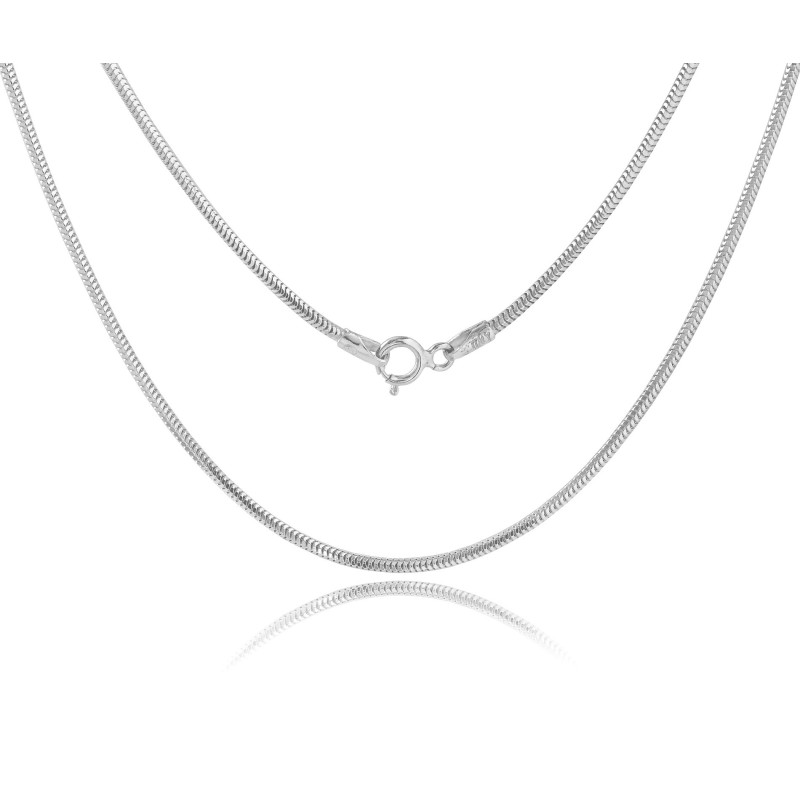 Srebrny damski łańcuszek żmijka 38-100 cm 1,4 mm 925